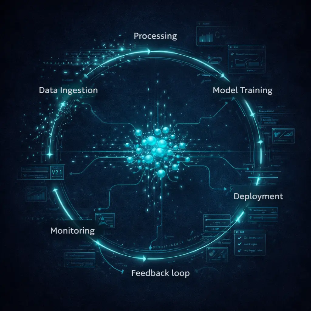 MLOps Pipeline Monitoring Dashboard showing model drift and pipeline health